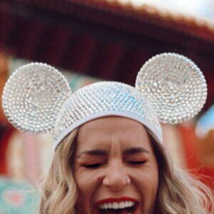 Clear Swarovski Rhinestone Mickey Ears Hat -Bridal Bling Hats